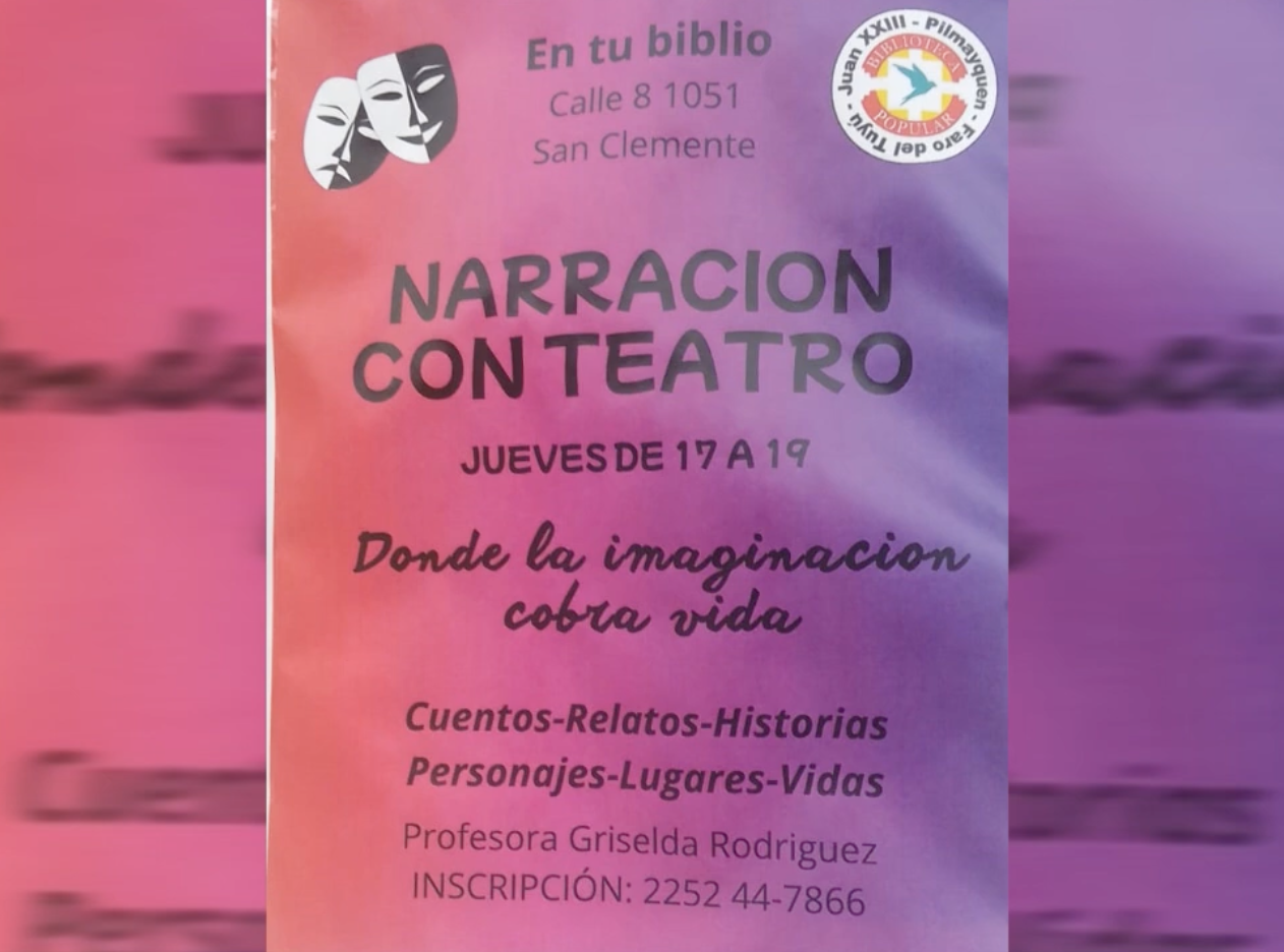 Taller de narración con actuación en la Biblioteca Popular Juan XXIII
